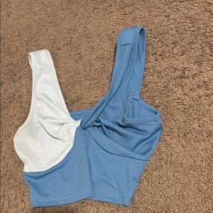 Stylish Blue and White Women's Top